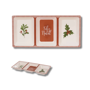 PETISQUEIRA MELAMINA C 3 DIV GUIRLANDA BERRY VERMELHO VERDE PETISQUEIRA MELAMINA C 3 DIV GUIRLANDA BERRY VERMELHO VERDE